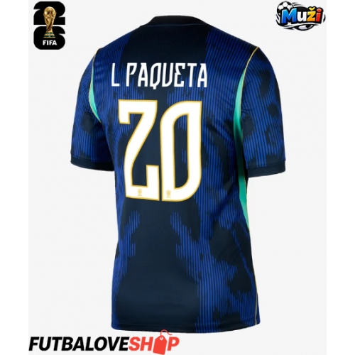 Dres Brazília Lucas Paqueta #20 Preč MS 2026 Krátky Rukáv